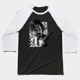 John Wick WPAP Black & white style Baseball T-Shirt